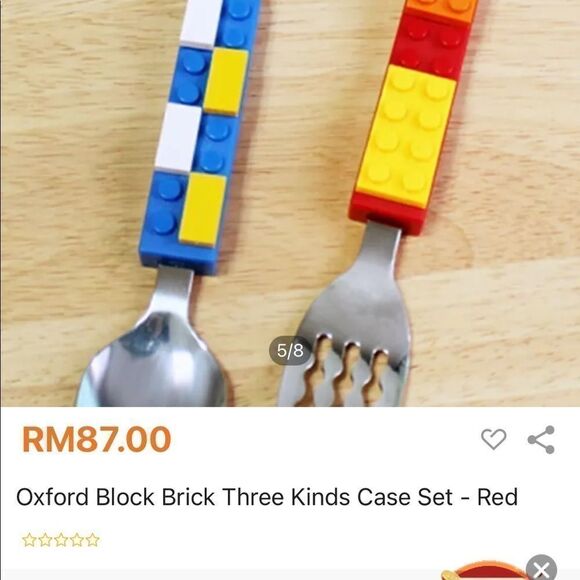 Oxford Brick Building childrens eating utensil flatware spoon fork bento… - Picture 5 of 7